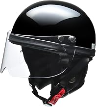 LEAD Industries Motorcycle Half Helmet HARVE, Black, One Size Fits Most, HS-2
