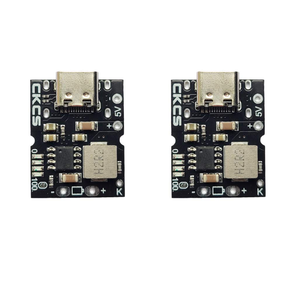 WSDMAVIS 2 Pcs 5V Charging Board Type-C 2A 2 in 1 Charge Discharge Module 4.2V 18650 Lithium Li-ion Battery Charger Board DIY