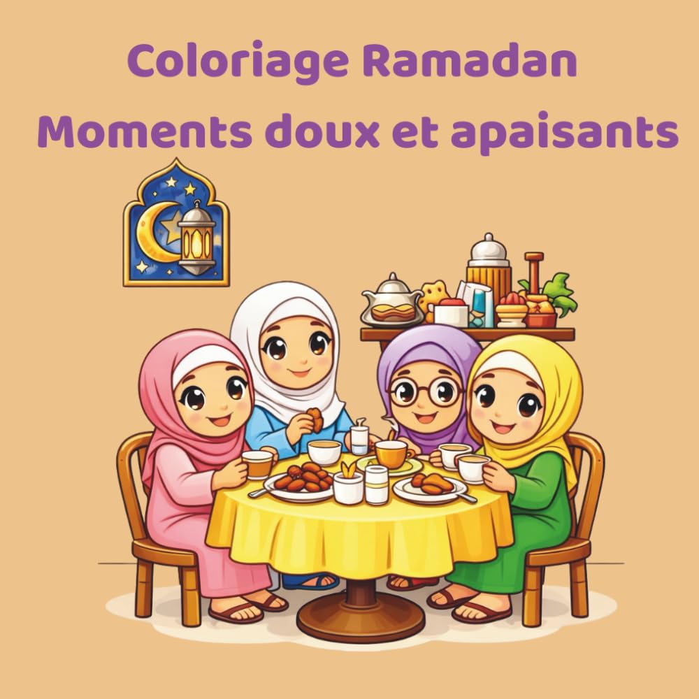Coloriage Ramadan – Moments doux et apaisants: 50 pages de coloriage pour se détendre et célébrer le Ramadan en famille avec 25 illustrations