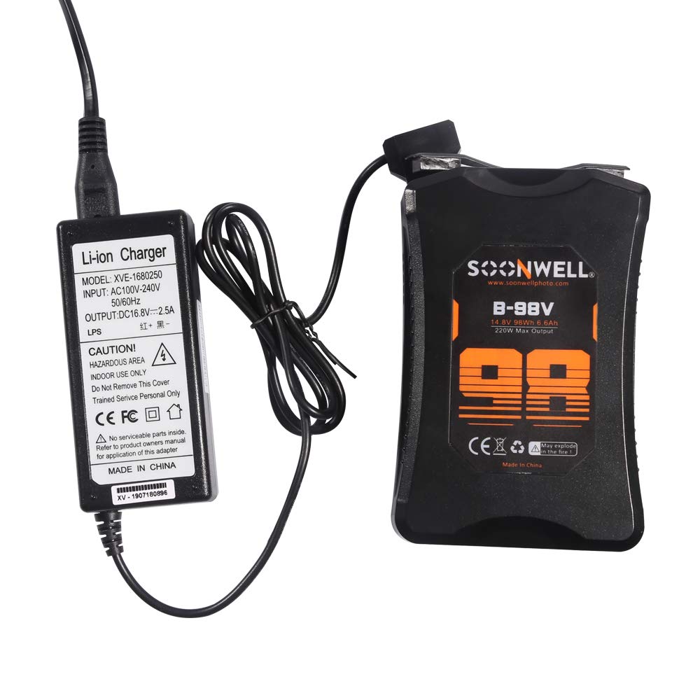 小型大容量　SOONWELL Vマウントバッテリー 98Wh　＋　充電器 Amazon | SOONWELL B-98V Vマウントバッテリー 98Wh(14.8V 6.6Ah