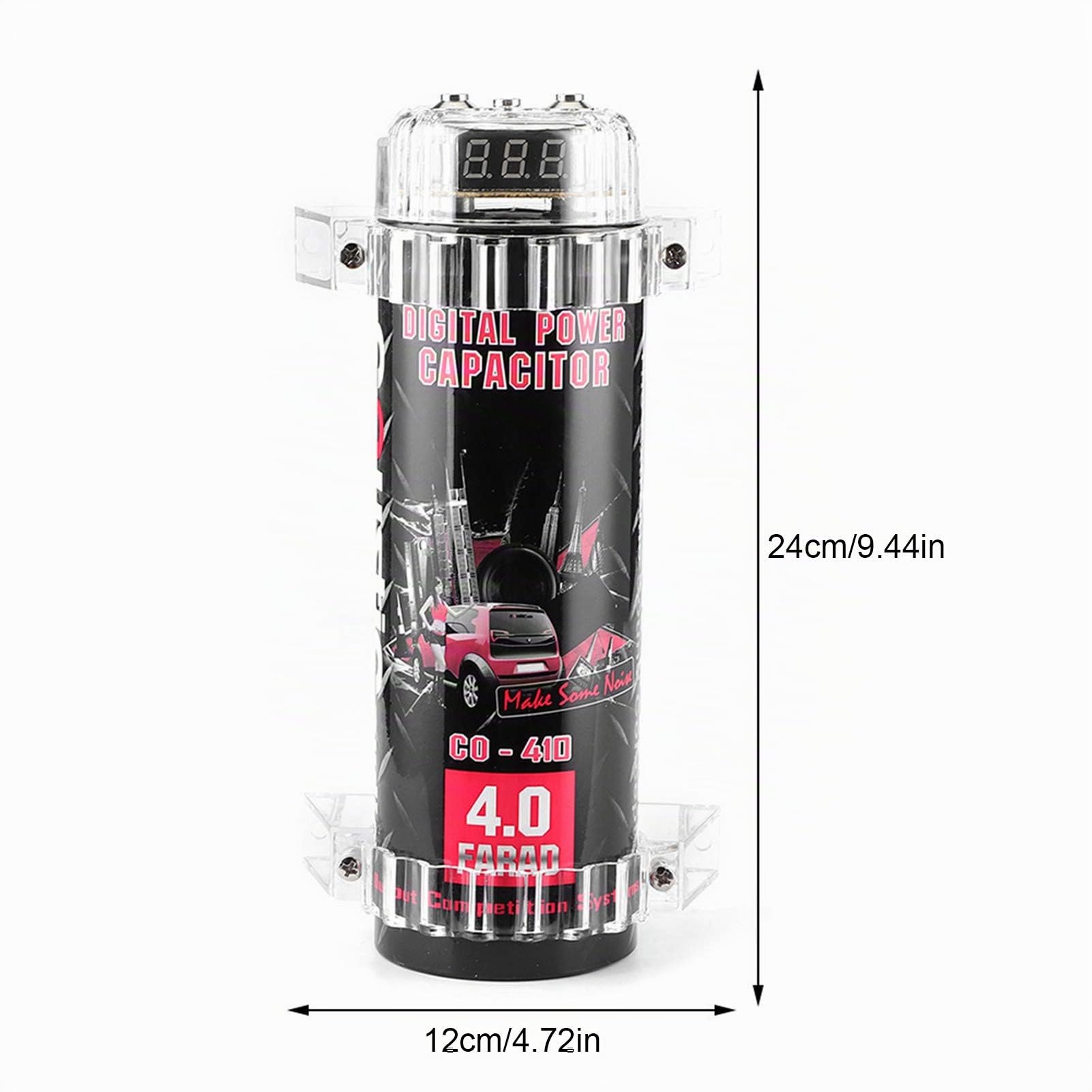 4 Farad Condensatore di Potenza Display di Tensione a LED Cappuccio di Alimentazione Amplificatore Audio Per Auto Accessori Per Elettronica Per Auto Modifica Auto