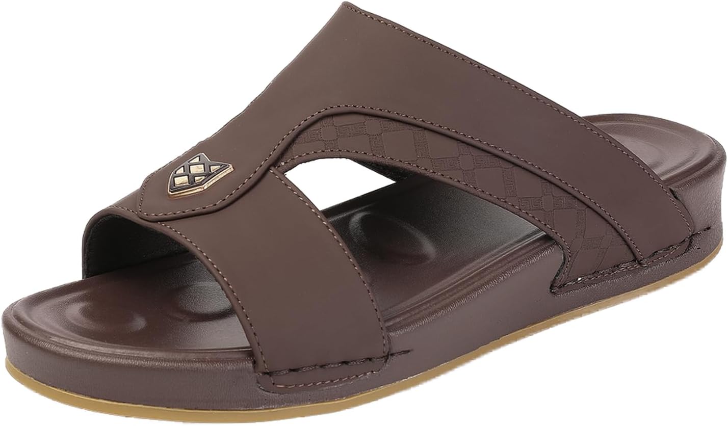 Arabic Slippers Men's Sandal Light Weight Slip On Ultra Soft Massage Grip Breathable Medical Water Proof Traditional Outdoor Arabic Sandals for Slippers Men, 43 EU