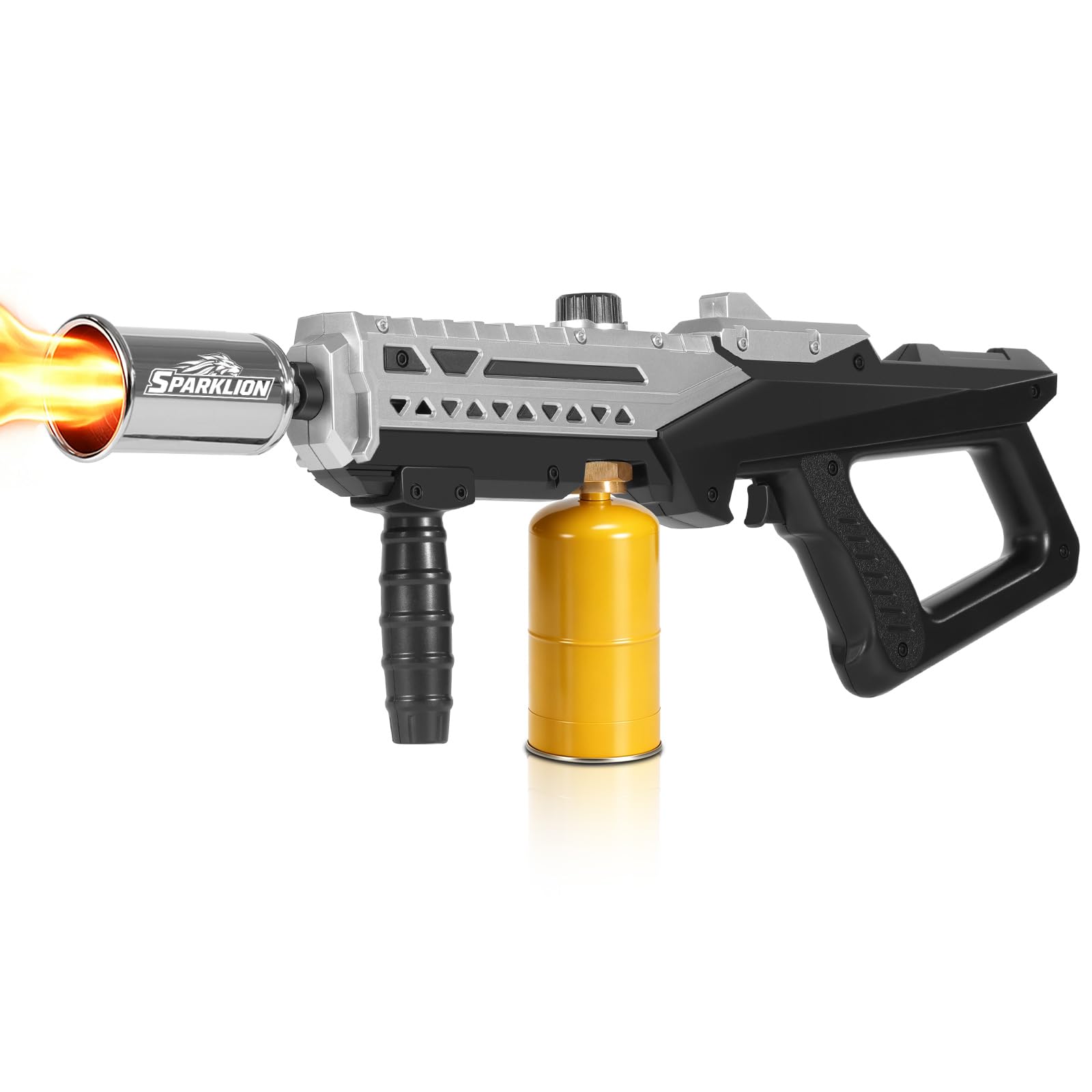 Powerful Propane Torch Gun, Adjustable Flame Thrower Gun for BBQ, Charcoal Lighter, Steak Searing, Campfire, Fire Pit, Outdoor Cooking (Tank Not Included)