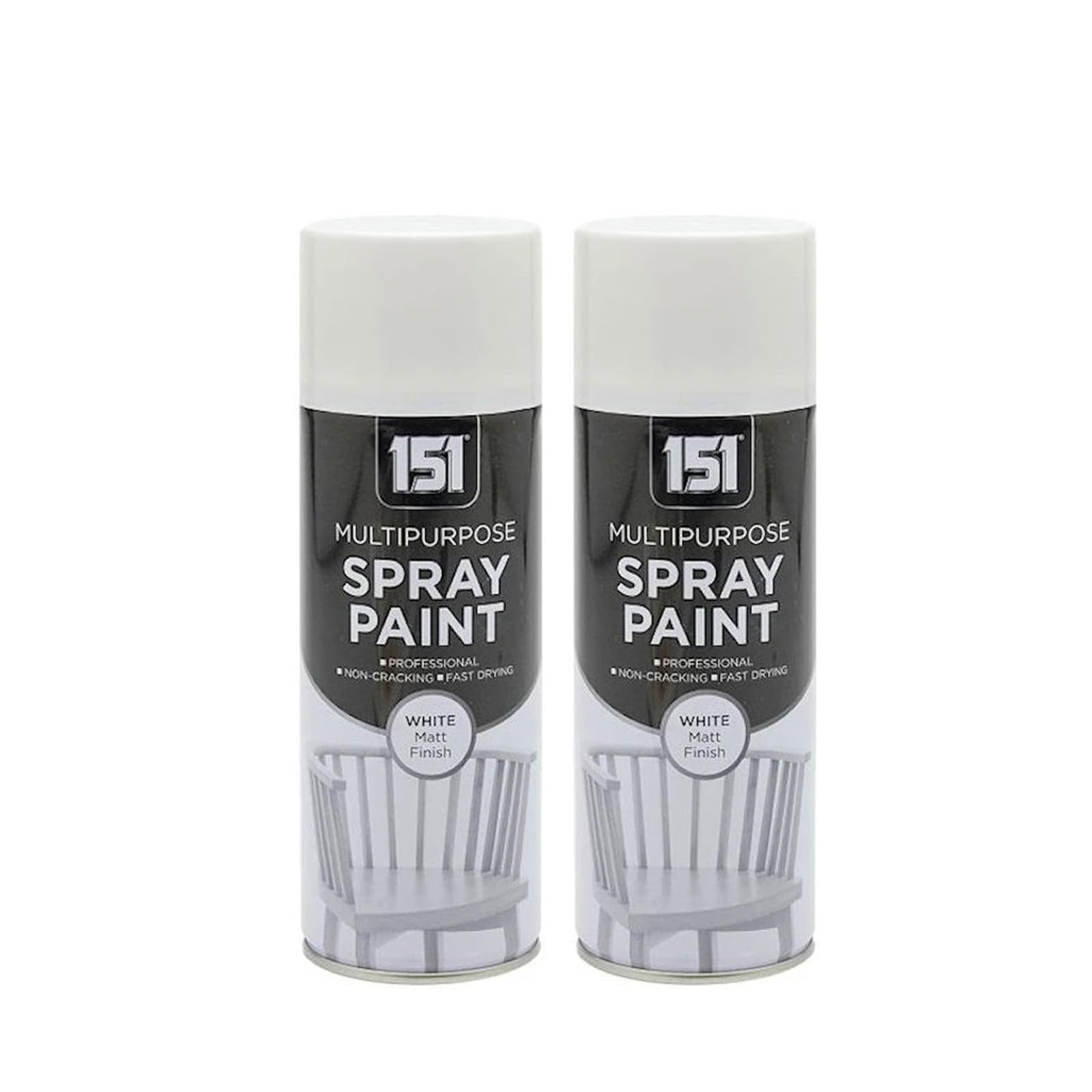YSAMAX 151 Multi-Purpose White Matt Spray Paint, Provides Excellent Coverage And Smooth Finish, Quick-Drying Formula, Versatile Uses, 400ML, (2PCS)