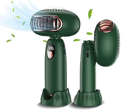 Ventilador de mano ventilador personal plegable de 6000 mAh 5 velocidades ajustables USB recargable con base maquillaje pequeño ventilador de