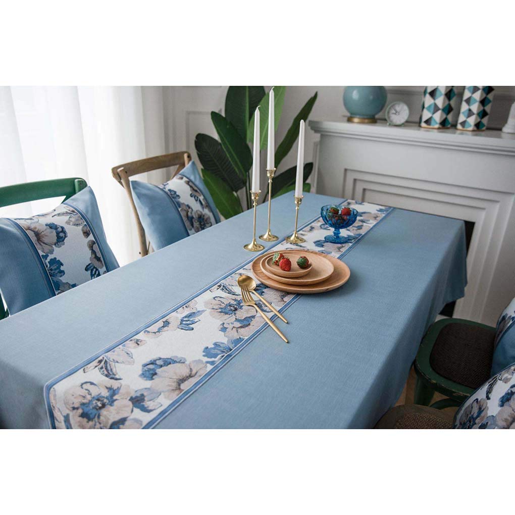 リネンミー テーブルクロス jazz ジャズ ブルー Amazon｜テーブルクロス 撥水加工 テーブルマット ブルー 花柄
