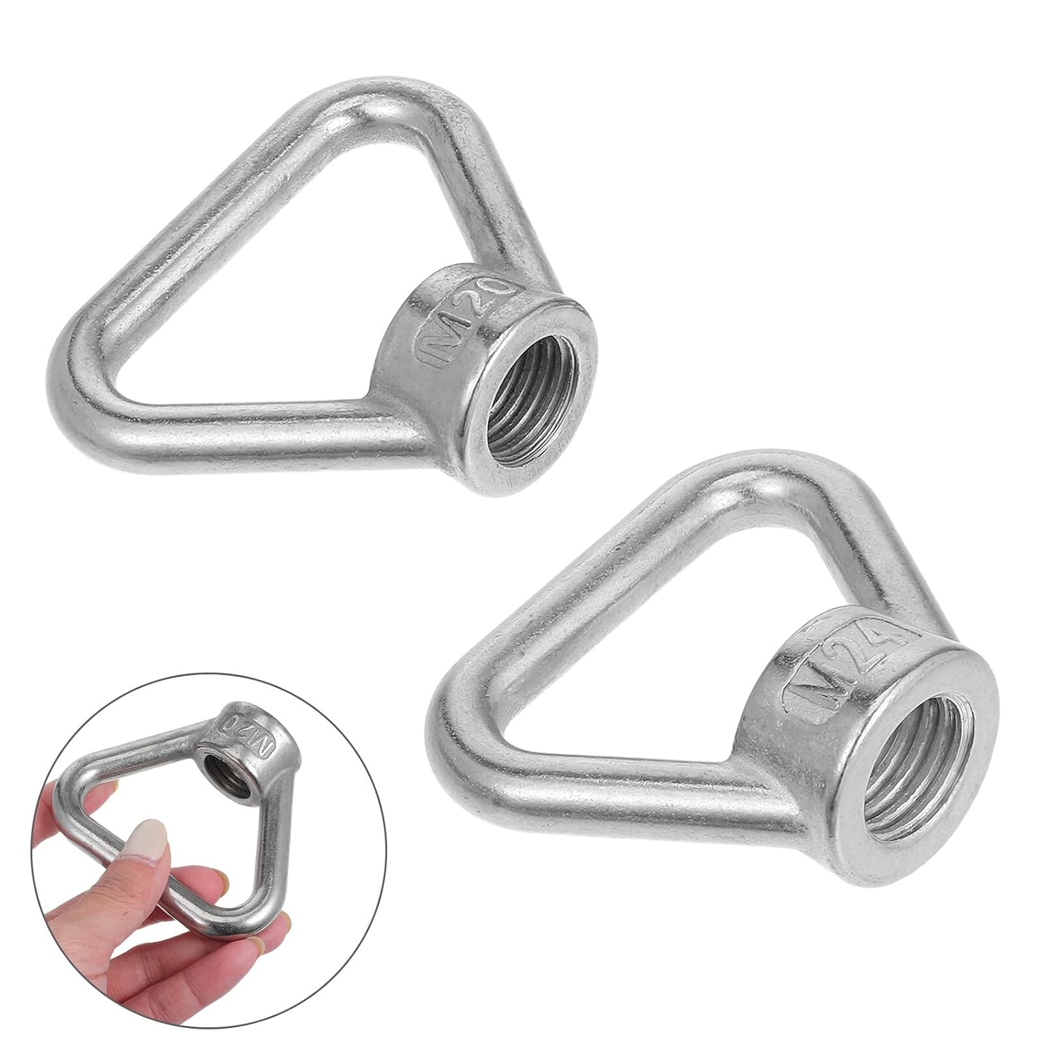 Threaded Triangle Lifting Eye Nuts Stainless Steel 2pcs