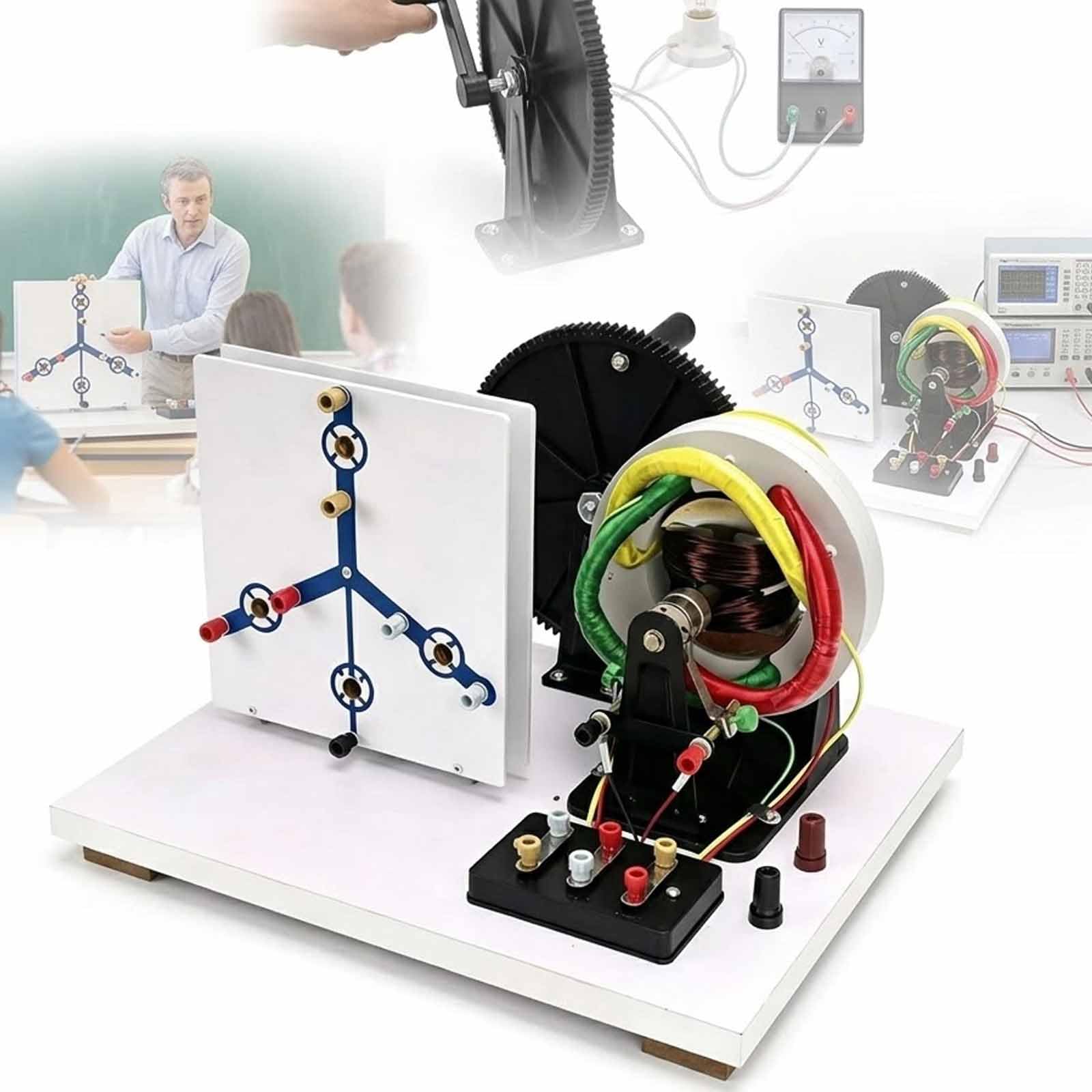 MObyat Three Phase Ac/dc Generator Model, Hand Cranked Three Phase Ac/dc Generator Physical Model To Observe Generator Structure And Working Principle, For Classroom Demonstration