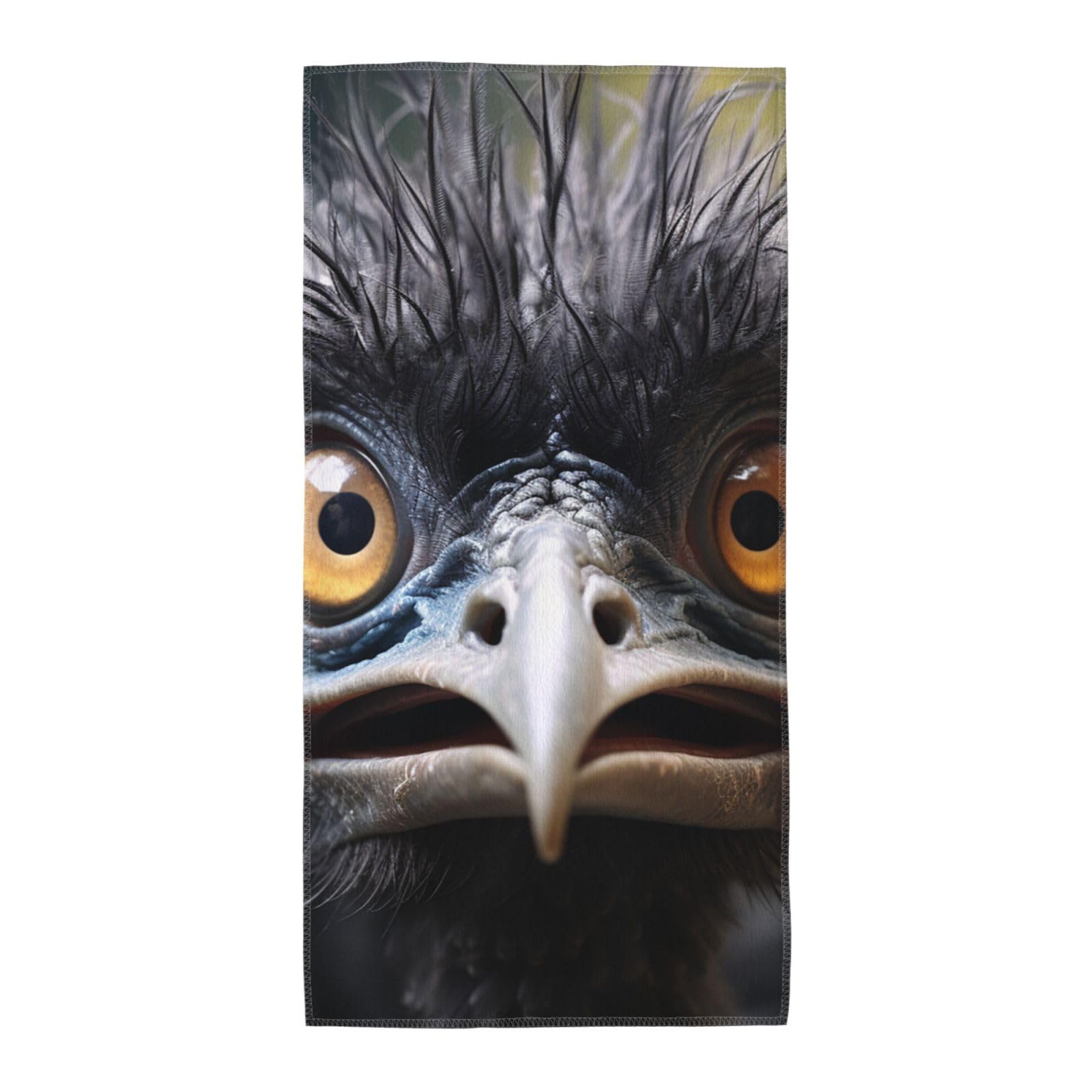 FodPand Microfiber Hand Towels for Bathroom, Soft Absorbent Decorative Face Towel Emu Guest Bath Towel 13.8"X27.5" Kitchen Dish Towel for Bathroom Kitchen Hotel Gym Spa Towels