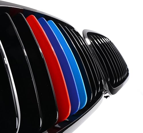 Miniatura 5 de AstraDepot - Juego de 2 rejillas de riñón color negro brillante M compatible con BMW E46 1999-2002 de 2 puertas Coupe Cabriolet Pre-facelift