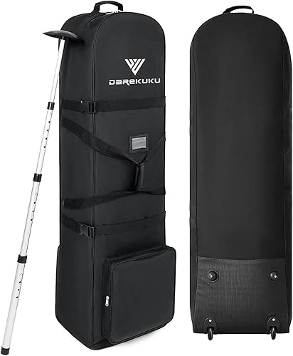 Miniatura 39 de Golf Travel Bags for Airlines with Adjustable Support Rod and Detachable Shoulder Straps, Hard case Top Soft Foldable Golf Club Travel Covers Negro