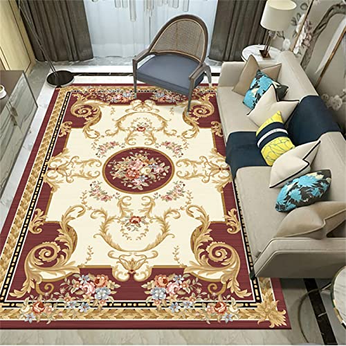 Alfombra Coches Infantil Alfombra Dormitorio Juvenil Rojo Patrón Vintage Dormitorio Balcón Estudio Cocina Antideslizante...