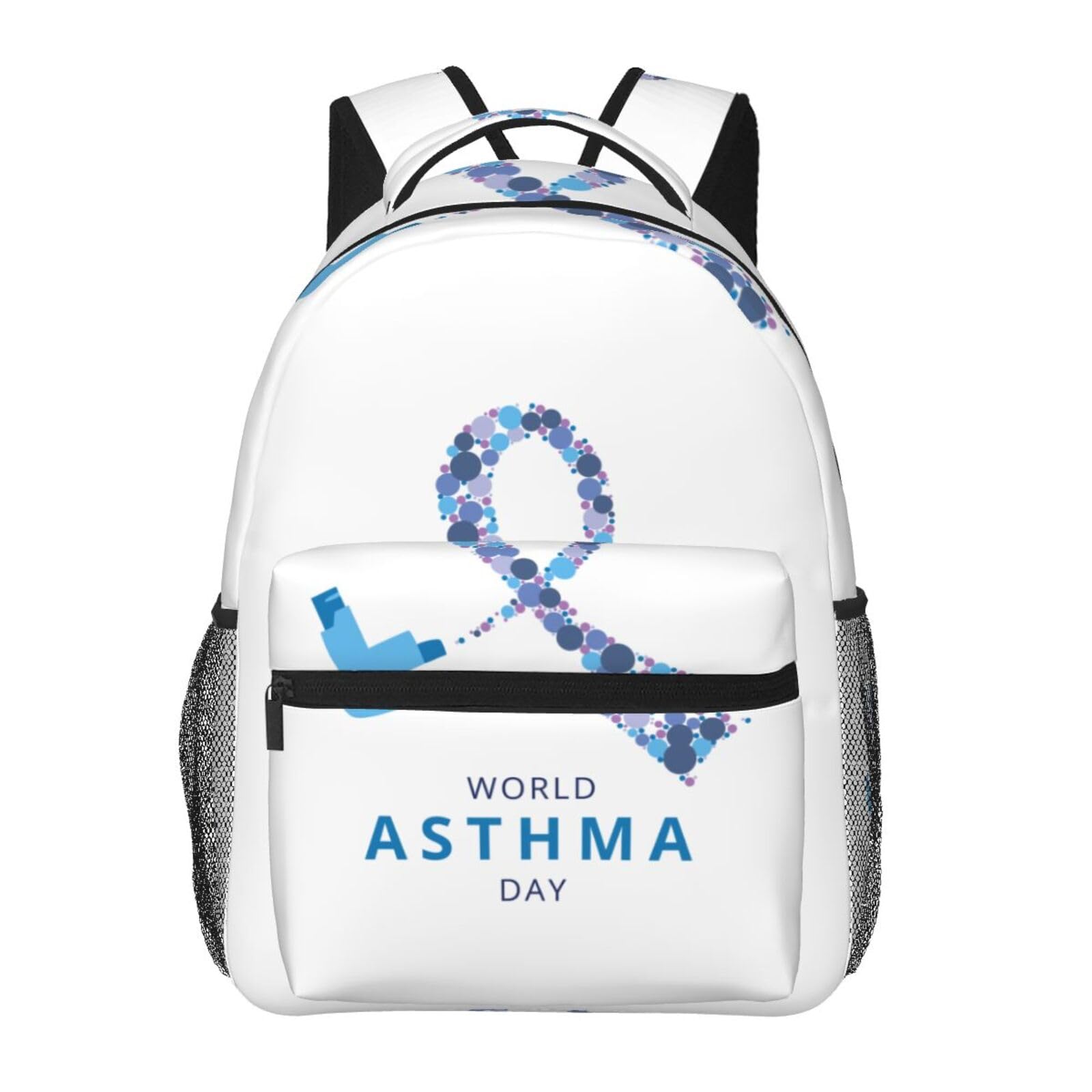 CyanLit Asthma Awareness Backpack For Women Men Lightweight Travel Backpack For Work Hiking Gym Picnic