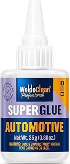 WoldoClean Super Glue for Cars & Auto Body Repair - 25g Extra Strong Automotive Adhesive for Plastic, Rubber, Exterior Trim & Emblems, Heat Resistant Car Glue, Waterproof Metal Bonding