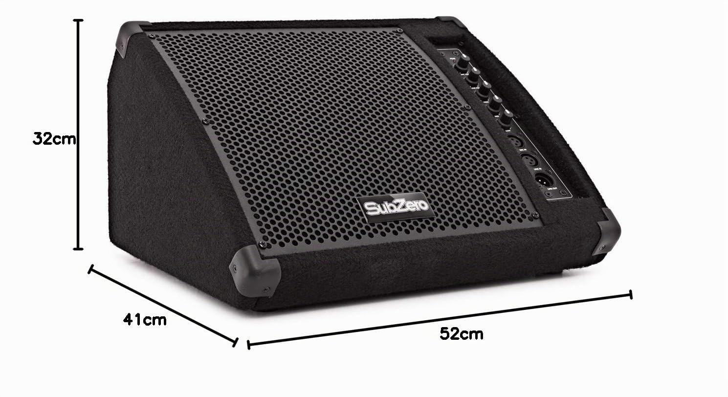 SUBZERO Retour de Scène Actif 10" 200 W | Connectez micro, instrument ou ligne avec EQ 3 bandes, moniteur de pratique idéal pour groupes, sorties XLR et enceinte