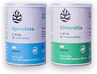 Spirulina e Chlorella 240 cápsulas cada - Ocean Drop
