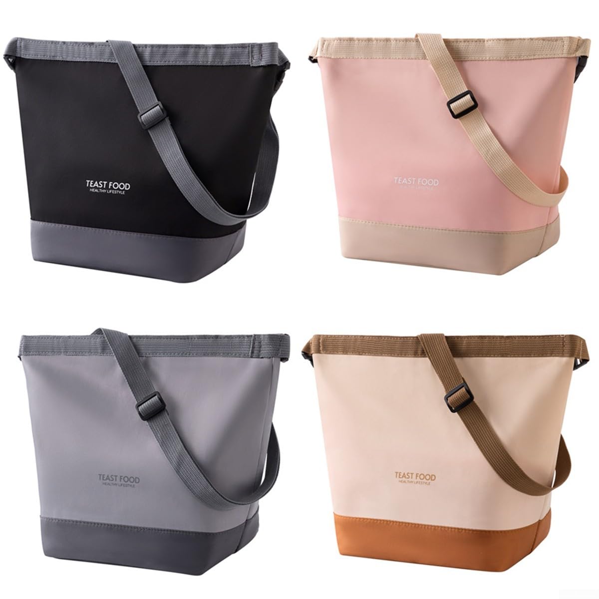 Sac à déjeuner isotherme de grande capacité pour femme – Boîte thermique de qualité alimentaire avec fermeture éclair – Tissu Oxford 28 x 20 x 15 cm (gris)