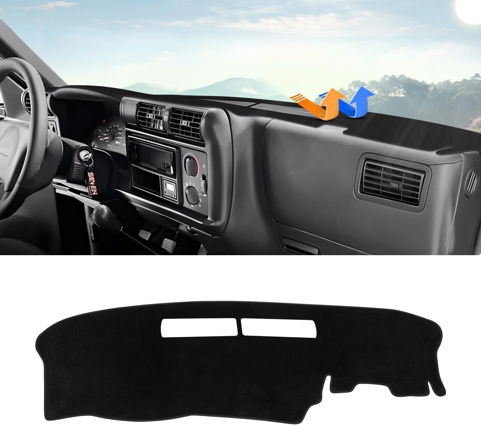 Autorder Dashboard Cover Mat for 1994-1997 Chevrolet Chevy S10 Blazer/GMC Jimmy Sonoma&1996 1997 Olds Oldsmobile Bravada Accessories Dash Cover Upgrade Velvet Dash Mat UV Rays Protector