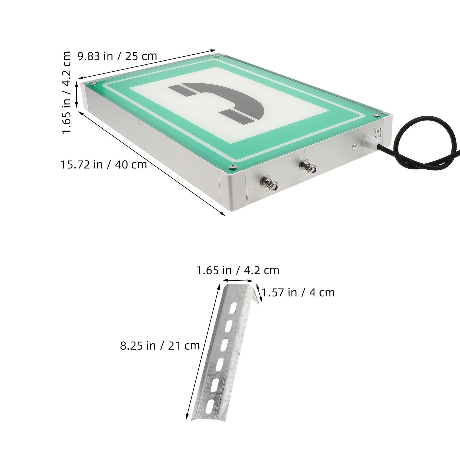 Señal de Emergencia para Túnel Ferroviario y Carretera Luz Led, Guía de Alta Visibilidad y Material Metálico y Plástico para Asistencia en Clima de Niebla