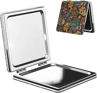 Sugar Skull Print Portable Pocket Makeup Mirr...