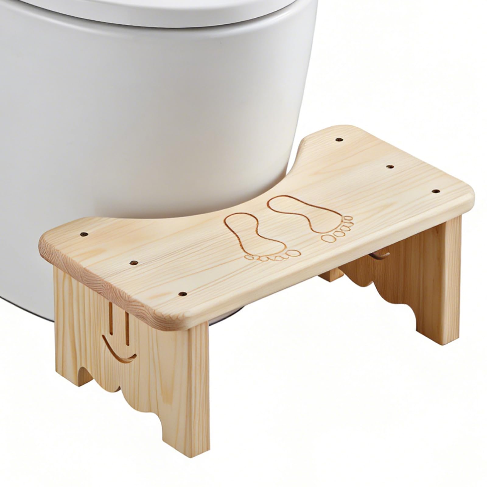 Sgabello per WC in legno per adulti, poggiapiedi antiscivolo, sgabello WC ergonomico per bagno, sgabello WC per una migliore postura