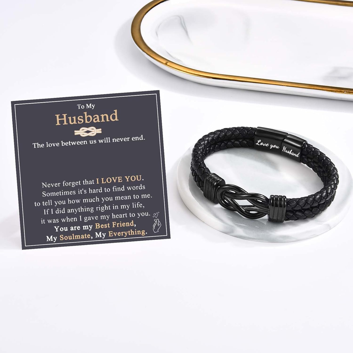 Mens Teen Boys Leather Bracelet Gifts for Son Brother Grandson Nephew Husband Dad Uncle, "Love You" Infinity Bracelets Jewelry Christmas Valentines Day Birthday Graduation Gift for Teenage Boy Men Him - Image 4