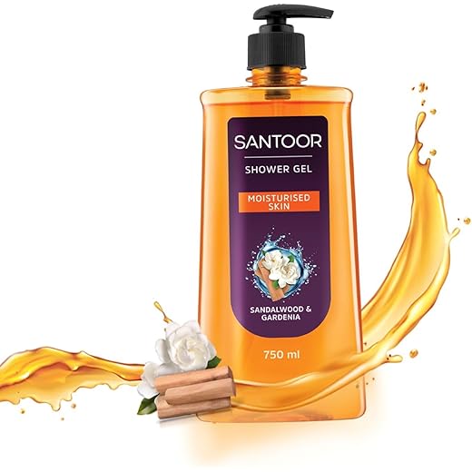 Santoor Shower Gel 750ml Moisturizing Sandalwood Gardenia -
