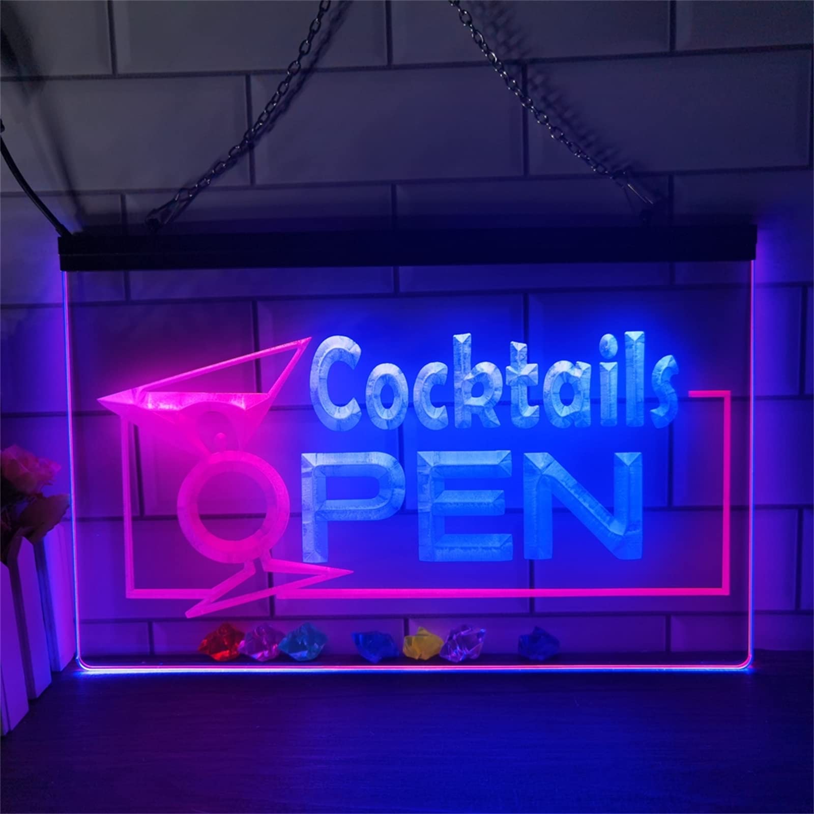 REWIS Insegna Al Neon A LED Per Serata Cinema - 60x40cm, 7 Colori Dimmerabili Con Telecomando, Alimentazione USB - 4