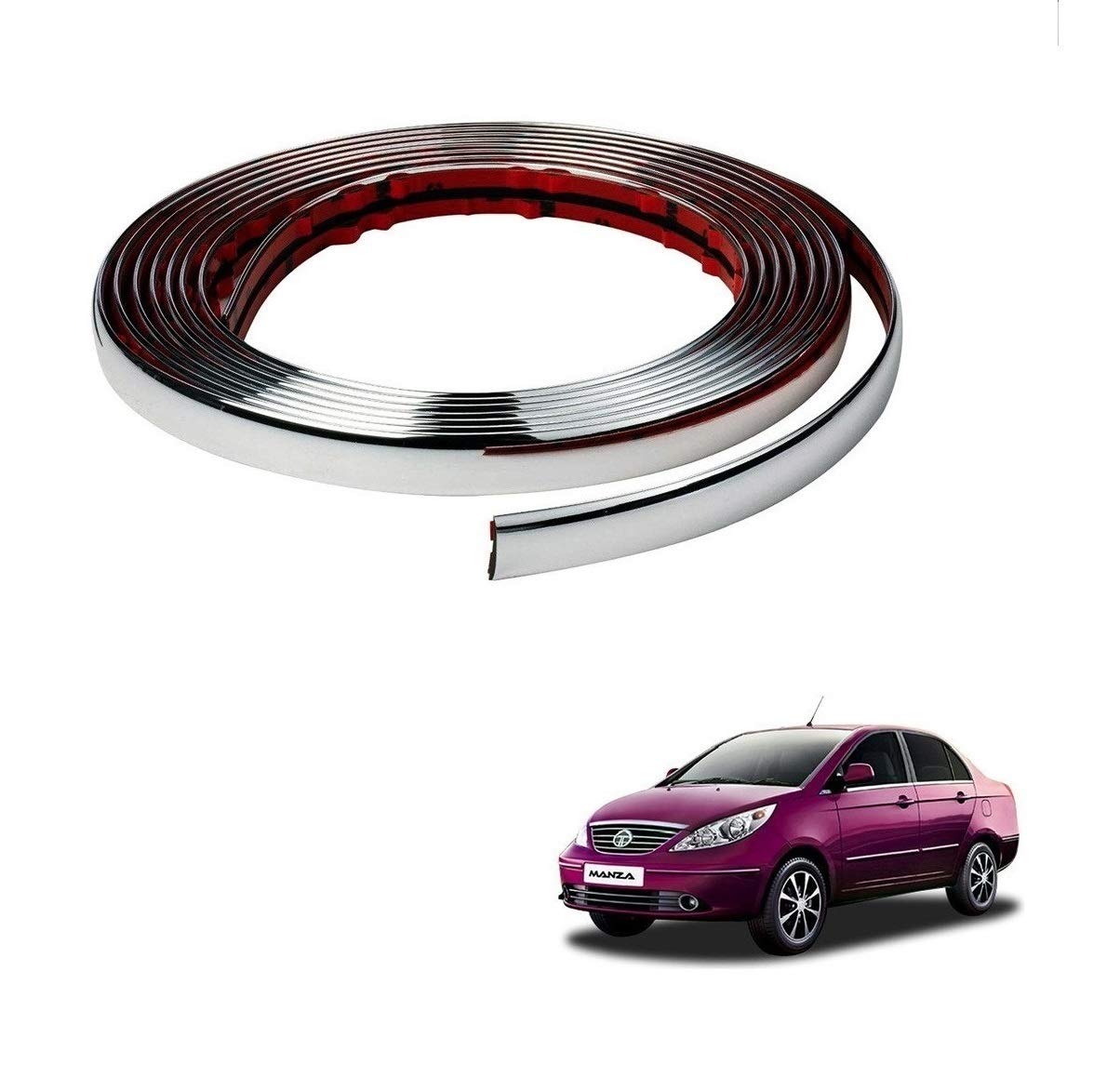 Kozdiko Car Side Window Chrome Beading Roll 14MM 20 Mtr for Tata Manza-picture-25