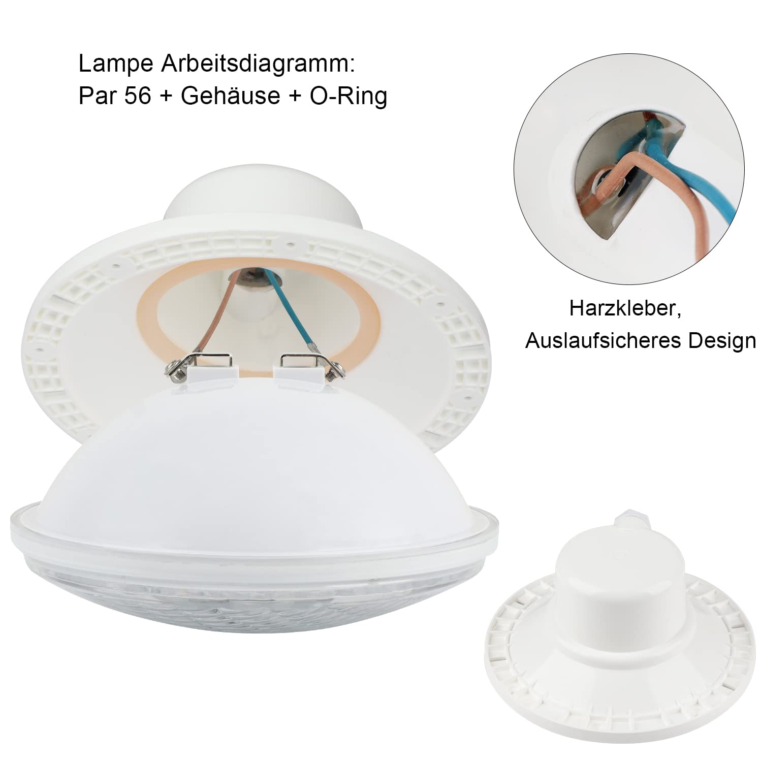 COOLWEST PAR56 Einbaugehäuse, Pool Scheinwerfer Fassung, Einbaurahmen, Nische, Pool Waterproof Gehäuse,Case für Stahlwand- und Betonschwimmbecken mit Folienauskleidung (Ohne PAR56 Lampe)