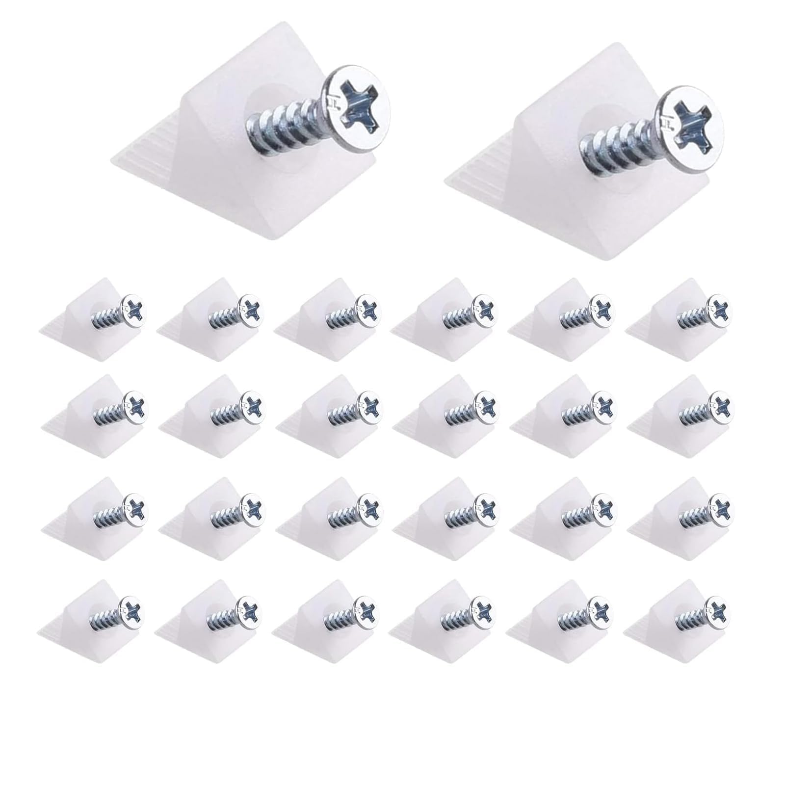 Azidwjn White And Blue 100Pcs Drawer Repair Kit, Drawer Repair Kit With Screws,Drawer Supports Drawer Bottom Sagging Repair Fix Mending Wedges, Plastic Corner Brace Angle Code Bracket Fastener With Screws For Furniture