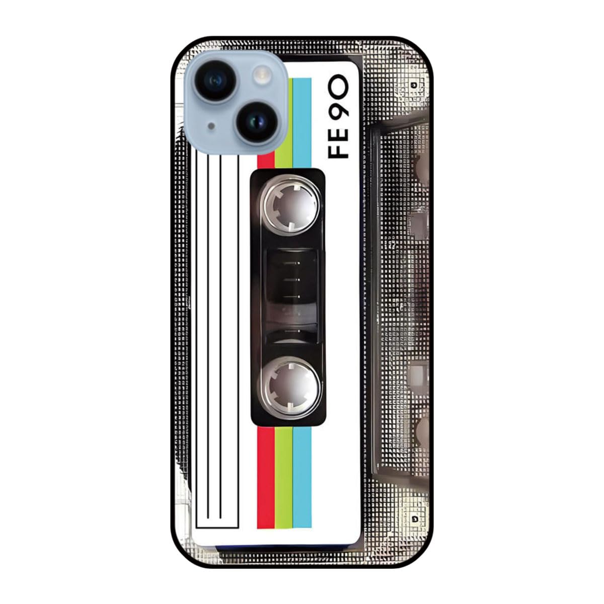 IPhone 13 Mini Hülle – TPU-Schutzhülle Mit Retro-Kassetten-Design – Stoßfest, Mit Spiegel & Für Kabelloses Laden