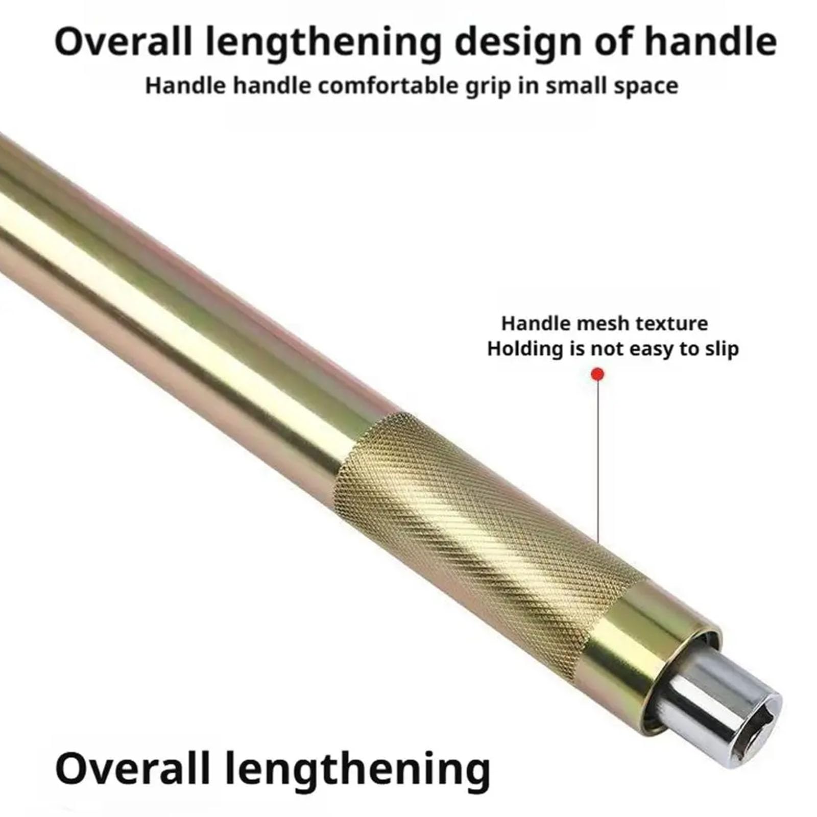 Ensemble d'outils à main ergonomiques à cliquet rotatifs pour l'entretien du véhicule avec tige étendue et poignée automobile confortable