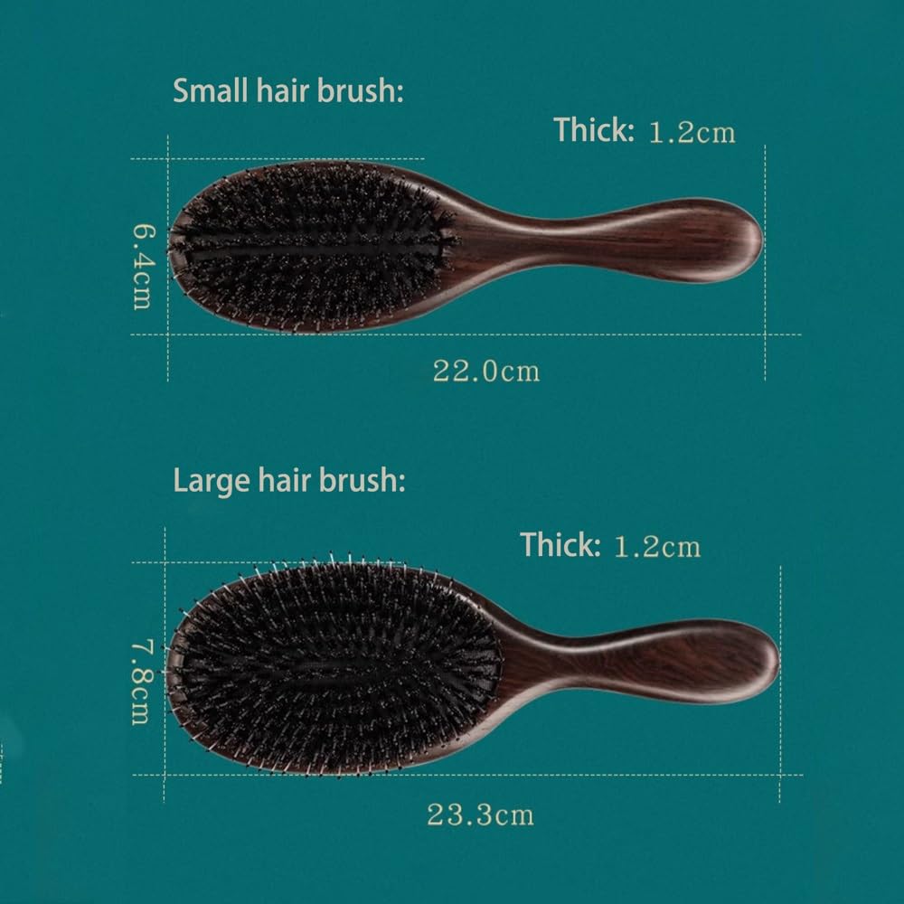 Cepillo for el cabello, cepillo for el cabello con cerdas de jabalí for cabello grueso, rizado, fino, largo, corto, húmedo o seco, agrega brillo y suaviza el cabello, el mejor cepillo for el cabello c