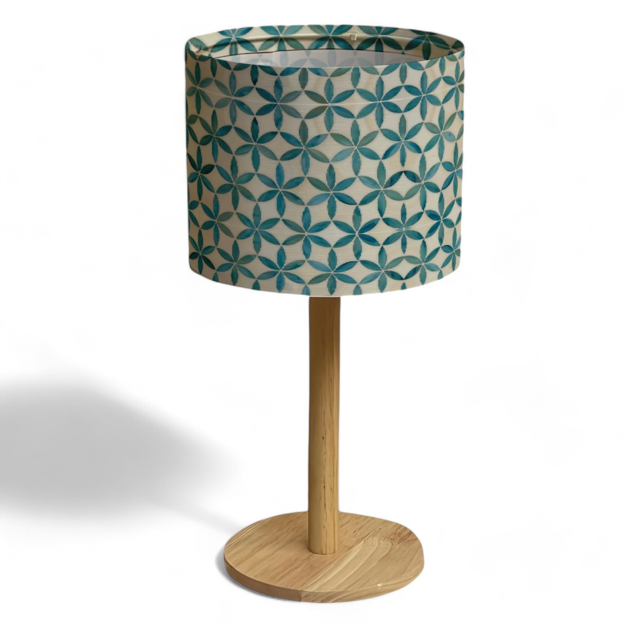 Bellaluma Lampada da Comodino con Paralume Stampato | Lampada Decorativa da Tavolo in Legno per Camera da Letto, Soggiorno o Ingresso | Confezione Regalo Premium + Lampadina LED Inclusa