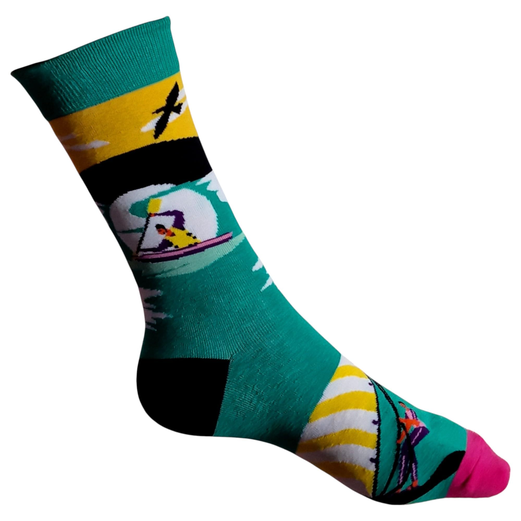 Outdoor Water Sports Windsurfing Windsurfer Kayaking Canoe Mens Socks One Pair Multicoloured 6-10 UK