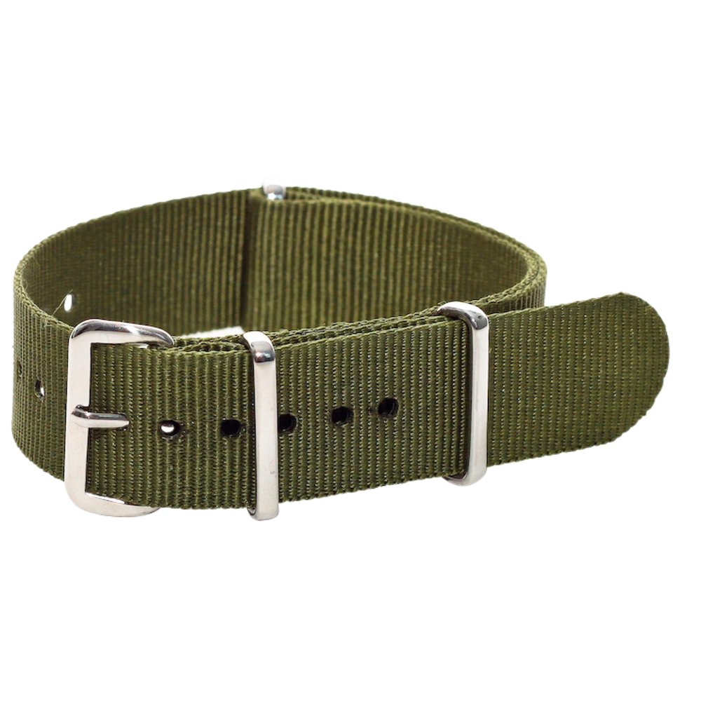 Clockwork Synergy® Classic Nylon Ballistic watch straps bands (20mm, Army Green)