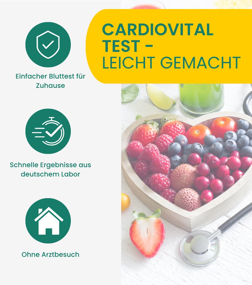 Cholesterin & Herzgesundheit Test | Gesamtcholesterin, LDL, HDL, Triglyzeride & HbA1c | Langzeitblutzucker messen | vollwertiger Labortest