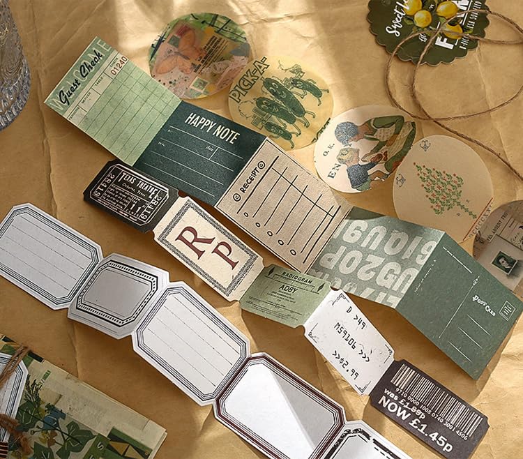 Image of WEMOL DIY 86 Pcs Vintage Aesthetic Scrapbooking Supplies Stickers