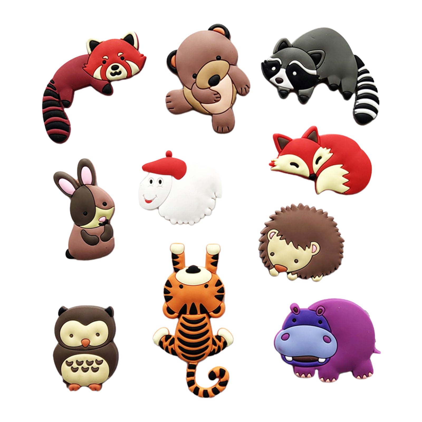 Tsophreniq 10 Cartoon Animal Magnets Fridge Decoration Decals Unique Characters Decoration for Cartoon Refrigerator Magnets