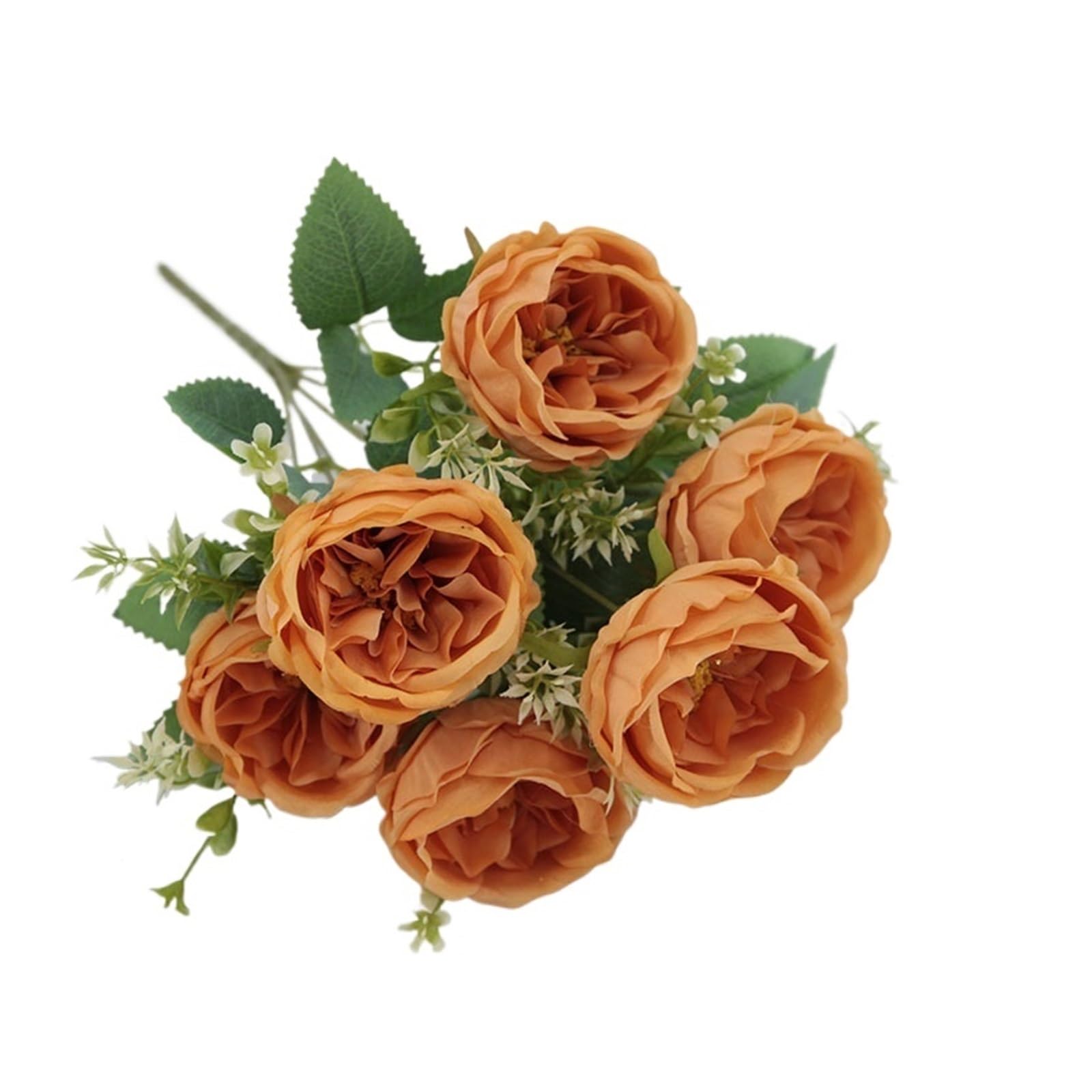 Casetlong 1pc Artificial Flower Bouquet Wedding Decor Arrangement Home Party Event(Dark orange)