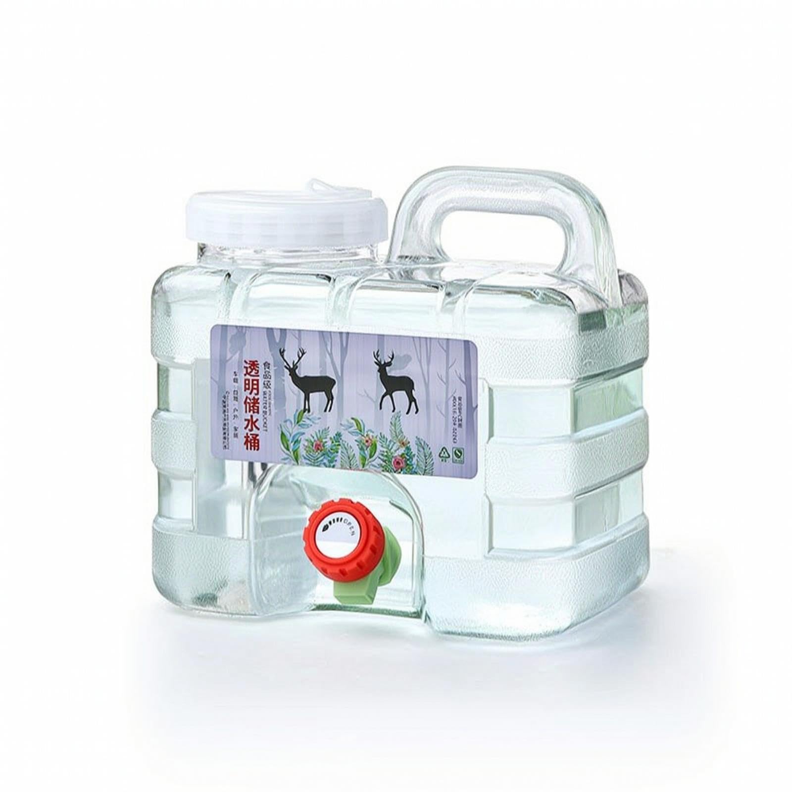 Portable Water Tank with Handle Transparent Water Bucket with Spigot Square for Campers, Journeyers, Camping, Road Trips-image-25
