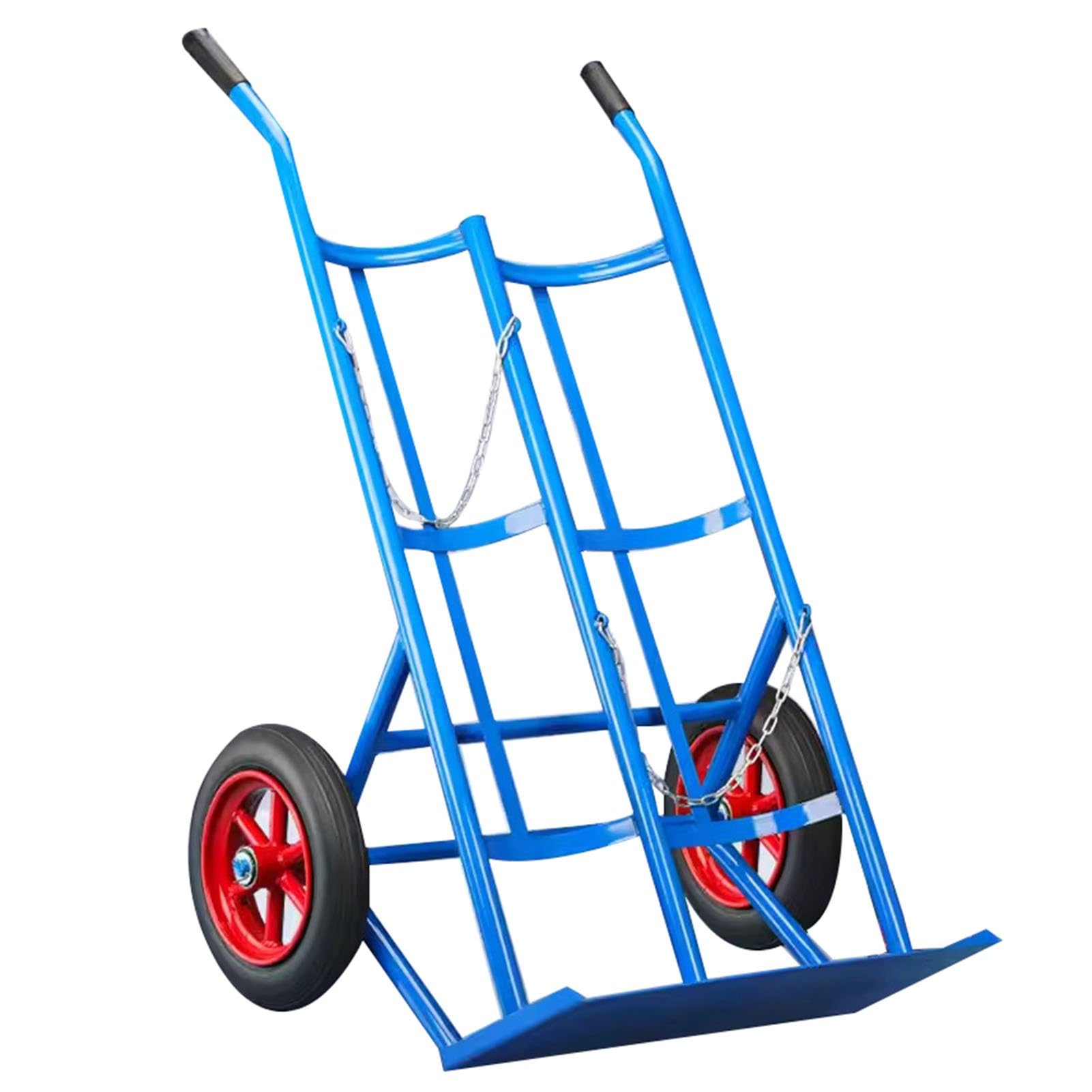 Gas cylinder trolley, Oxygen Storage Rack，Dual Cylinder Cart for and Transportation, Outdoor/Indoor Movable Portable Tank(Solid Wheel)
