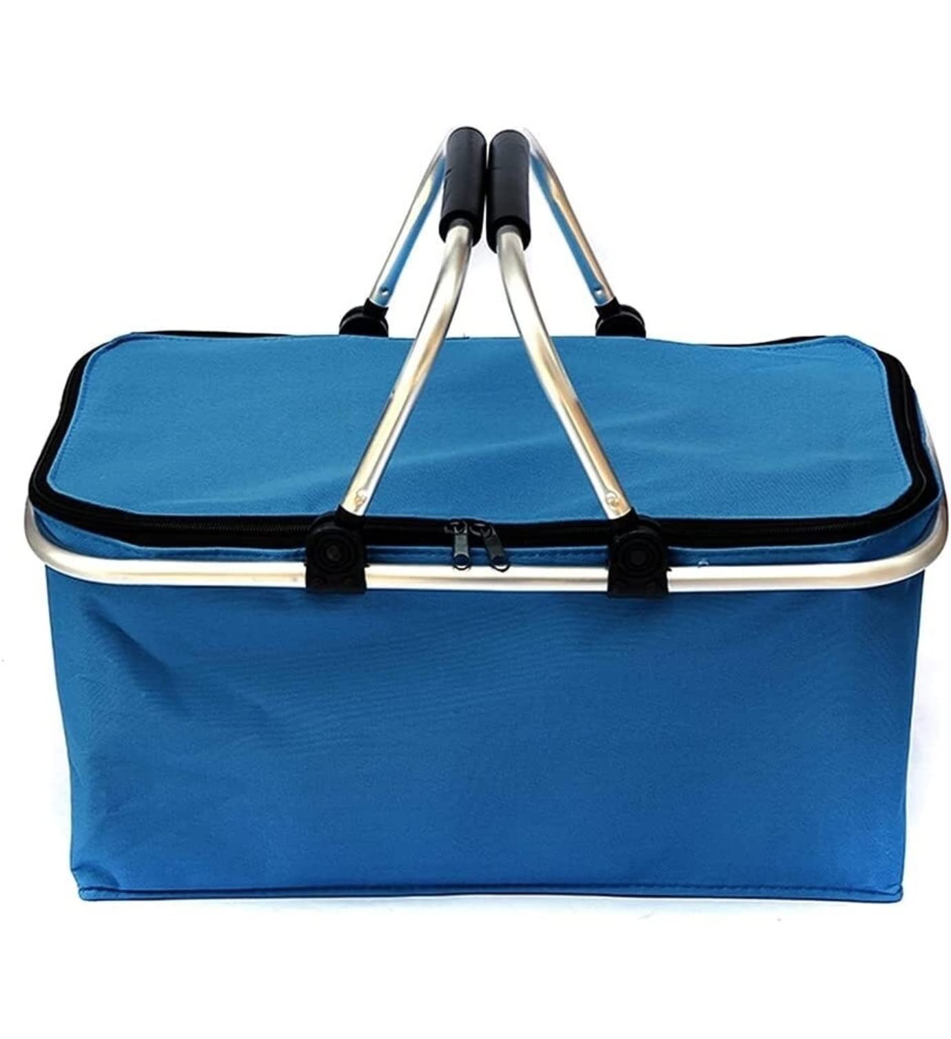 Familienausflug 30L Faltbarer Picknick-Camping-Korb Isolierter Einkaufskühler Heim-Aufbewahrungskorb Korb-Beutel-Box Picknickplatz(Rood)