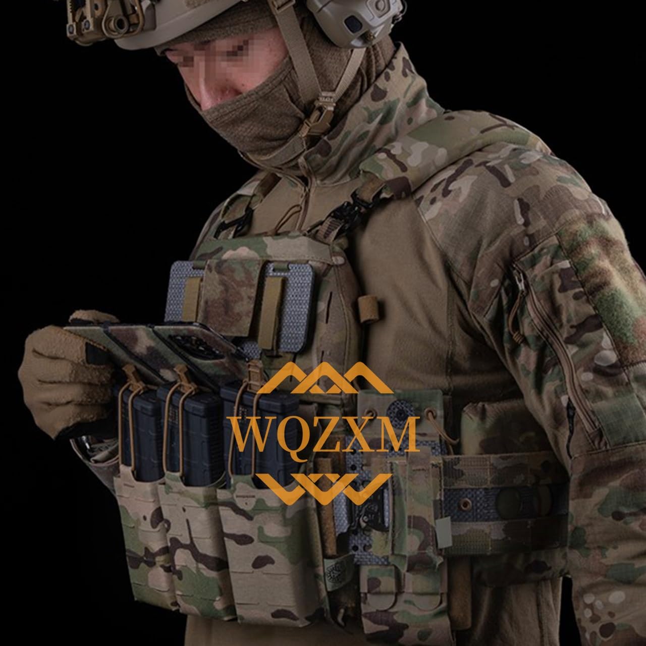 Militare Molle Pieghevole Bordo di Navigazione, Outdoor Tactical Cell Phone Holder Tactical Chest Bag Map Case Admin Panel Airsoft Gear(Tan)