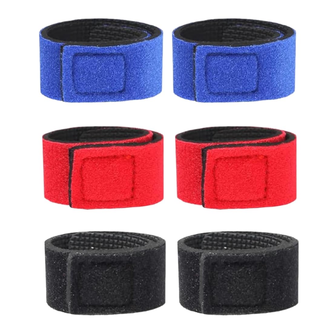 Cintas Caña De Pescar, 6 Piezas, EláSticas Cintas de Pesca, Cinturón para Cañas, Juego de Correas de Protección y Transporte para Cañas, para Cañas Giratorias Cañas con Mosca, 22cm, Negro, Azul, Rojo