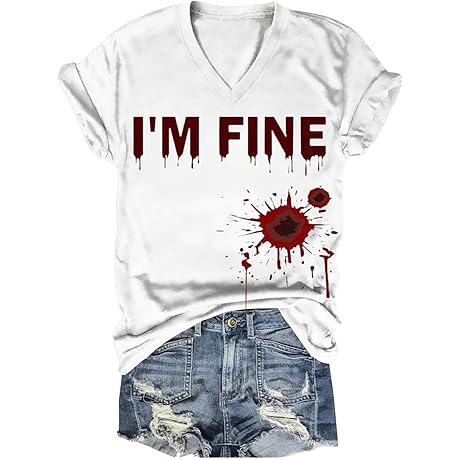 Eerie White Blood-Spattered Halloween T-Shirt for Women