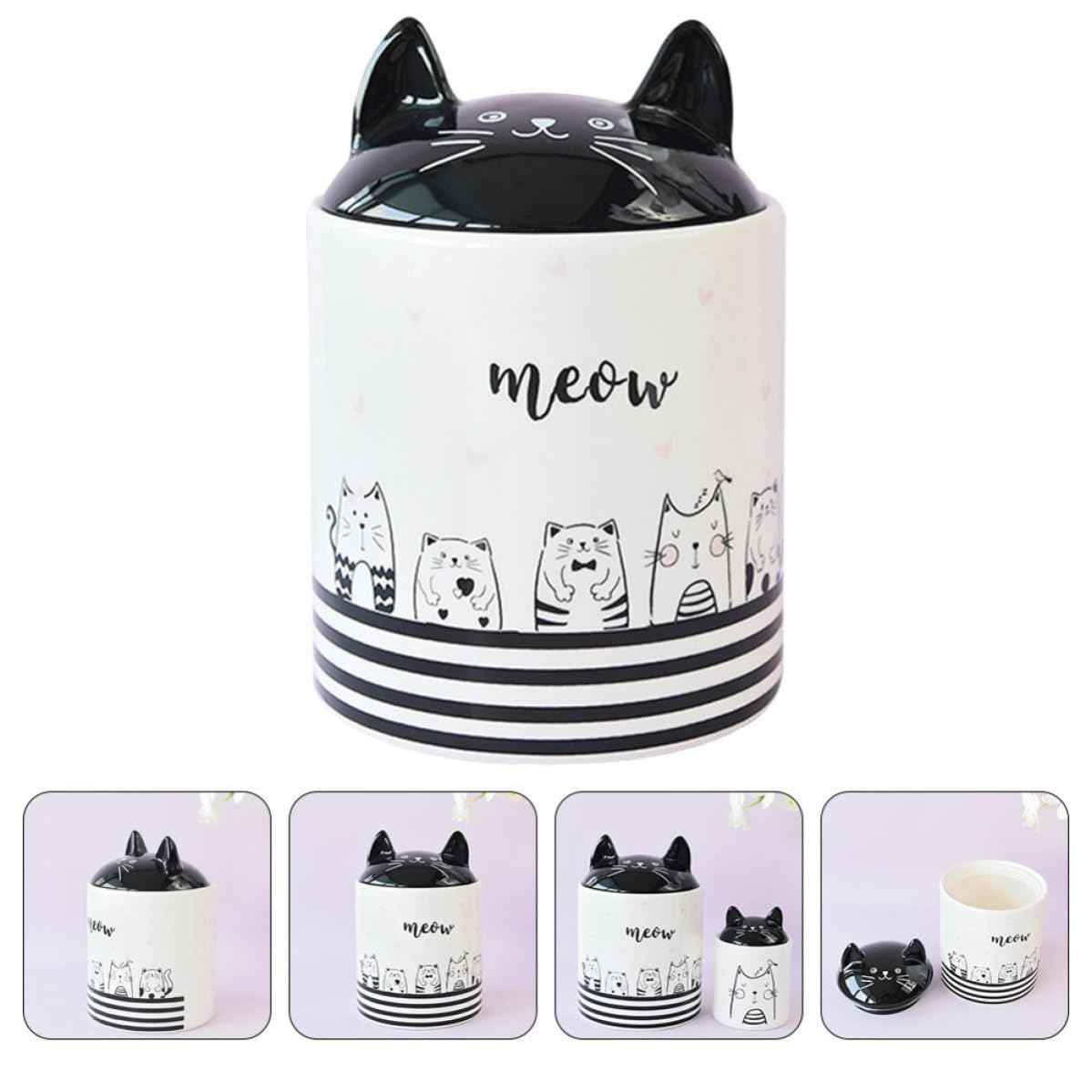 Barattolo in Ceramica a Forma di Gatto, per Tè e Caramelle