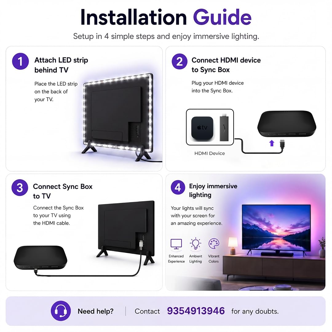 MITSUKO AmbiMotion 2.0: Sync Your TV for Stunning 4K -6