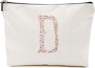 Bolsa de maquillaje inicial floral D, bolsa c...